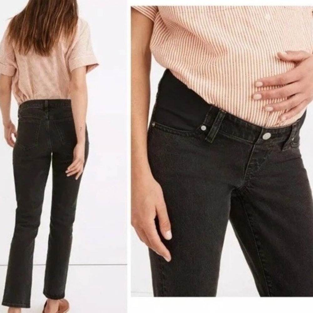 Madewell The Maternity Perfect Vintage Jean Grey Lunar Wash Side Panel 28